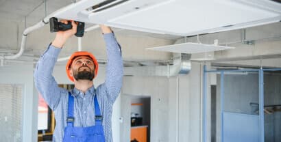 Technician working on project challenge
